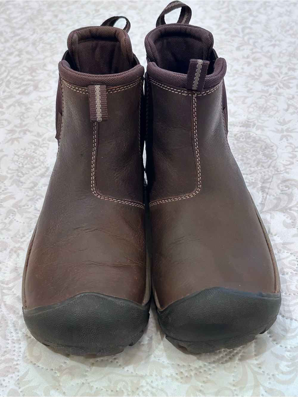 KEEN TARGHEE II WOMEN 7.5 CHELSEA MID BOOT BROWN LEATHER HIKING CHUKKA 1025871 - Picture 2 of 14
